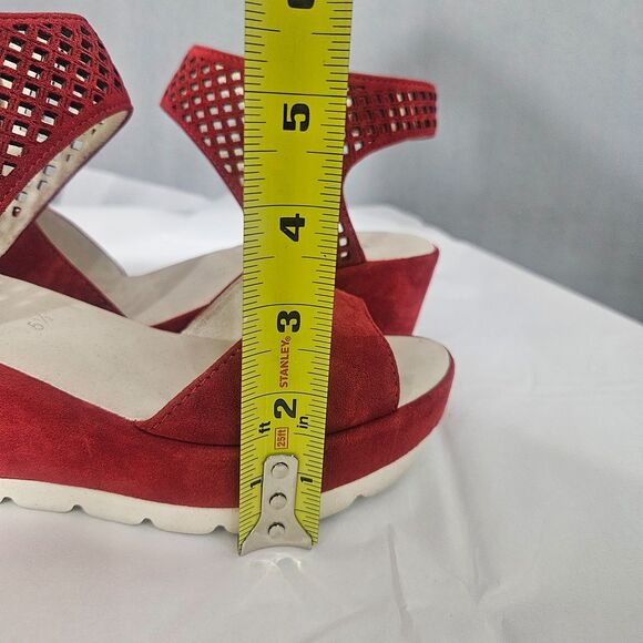 Gabor Womens 5.5 Wedge Sandals Velvety Suede Platform Comfort Shoes - Picture 7 of 10